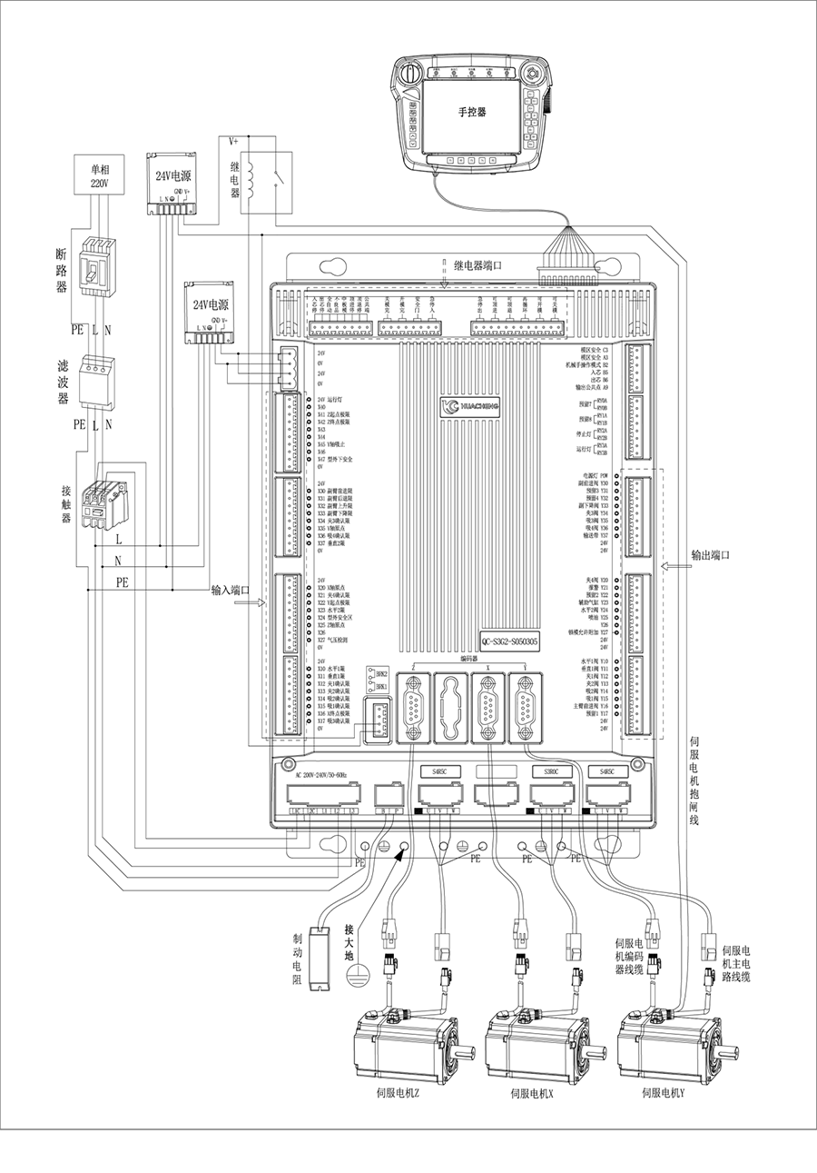 尊龙人生就是一博注塑机械手控制系统QC-S3G接线图